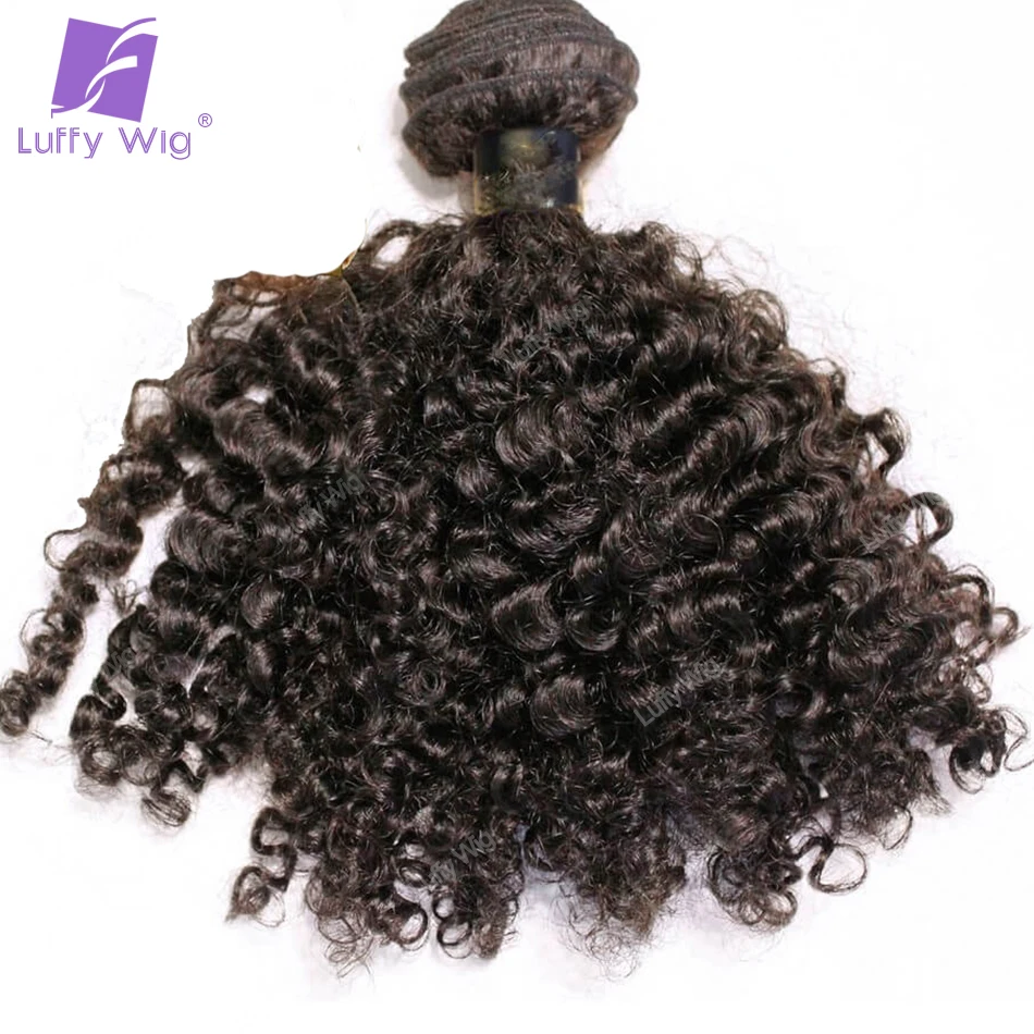 

Real Mongolian Kinky Curly Human Hair Bundles Remy Human Hair Extensions 3c 4a Double Drawn Weave Weft For Black Women Luffy