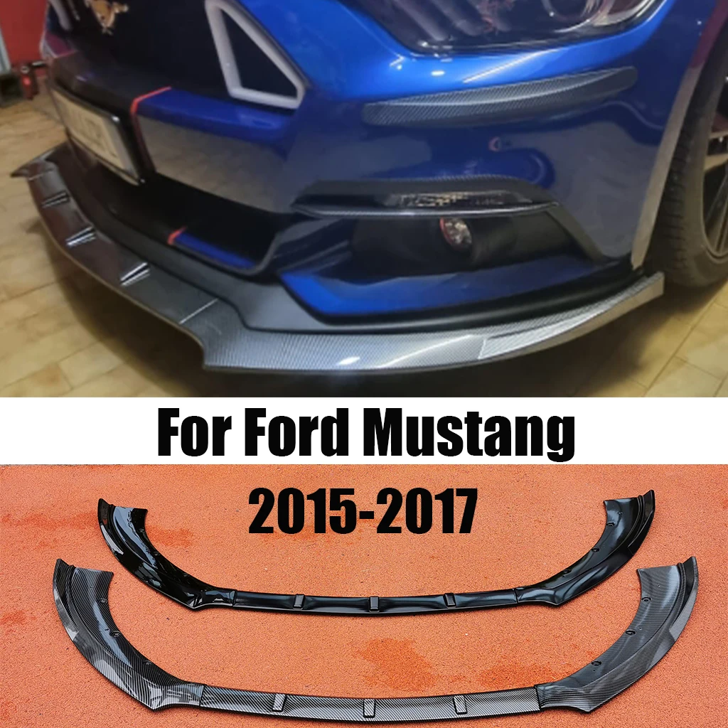 

3PCS Gloss Black Car Front Bumper Splitter Lip Diffuser Body Kit Spoiler Guard spoiler frontal,For Ford Mustang 2015 2016 2017