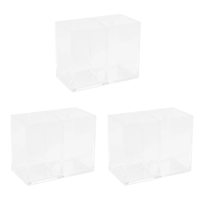 3X Clear Acrylic Makeup Brush Holder Pen Pencil Cup Holder Cosmetic Storage Desktop Stationery Organizer Compartments
3X Clear Acrylic Makeup Brush Holder Pen Pencil Cup Holder Cosmetic Storage Desktop Stationery Organizer Compartments