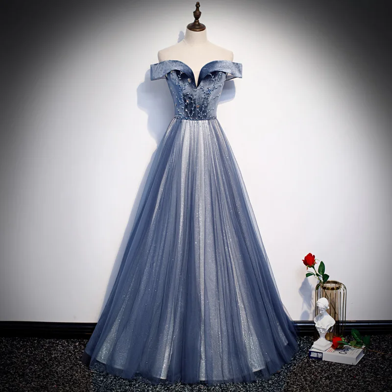 Off Shoulder Summer New Women Beaded Cheongsam Elegant Satin Evening Party Dress Blue A-Line Slim Tight Qipao Robe De Soiree
Off Shoulder Summer New Women Beaded Cheongsam Elegant Satin Evening Party Dress Blue A-Line Slim Tight Qipao Robe De Soiree