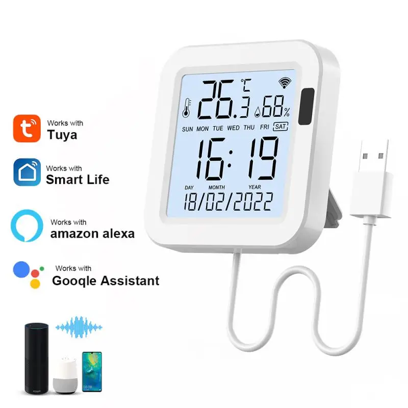 With Lcd Screen Display Wifi Temperature Sensor Usb Power Tuya Humidity Sensor Intelligent Linkage Remote Monitoring Switch New
With Lcd Screen Display Wifi Temperature Sensor Usb Power Tuya Humidity Sensor Intelligent Linkage Remote Monitoring Switch New