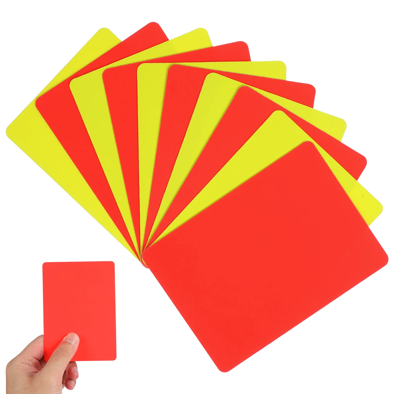 10pcs Referee Cards Set Red Yellow Judge Cards Football Soccer Standard Cards Score Sheets Notebook Judge Accessories 
10pcs Referee Cards Set Red Yellow Judge Cards Football Soccer Standard Cards Score Sheets Notebook Judge Accessories