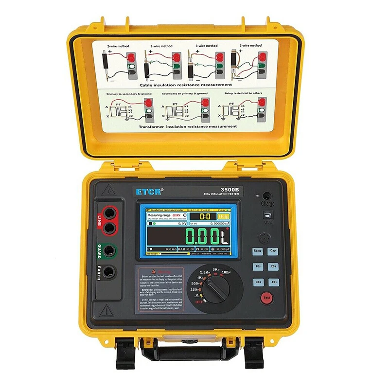 

Тестер сопротивления изоляции высокого напряжения, Мегаомметр с диапазоном от 0,5 м до 5 Ом