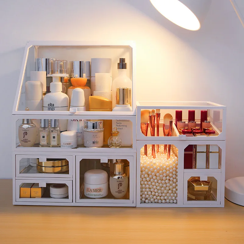 Household Cosmetics Storage Box Dust-proof Desktop Large-capacity Glass Lipstick Skin Care Brush Dressing Table Finishing Rack
Household Cosmetics Storage Box Dust-proof Desktop Large-capacity Glass Lipstick Skin Care Brush Dressing Table Finishing Rack