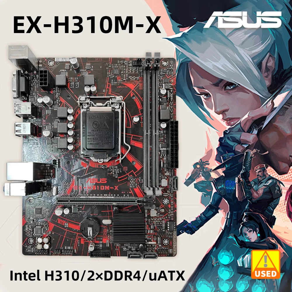 

ASUS EX-H310M-X Used Motherboard LGA 1151 Socket Intel H310 Chipset 2x DDR4 32GB uATX Motherboard SATA 3 1x PCI-E 3.0 x16 Slot