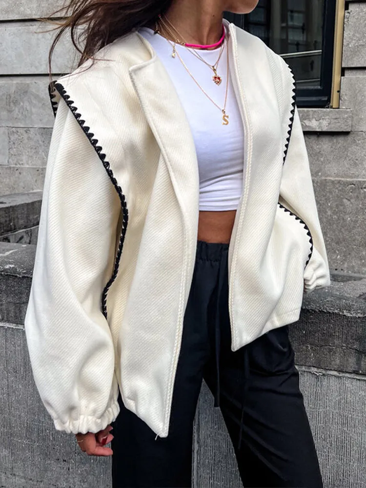 Fashion O Neck Solid O Neck Jacket For Women Elegant Loose Long Sleeved Warm Coat 2023 Autumn Female Street Casual Overcoat
Fashion O Neck Solid O Neck Jacket For Women Elegant Loose Long Sleeved Warm Coat 2023 Autumn Female Street Casual Overcoat