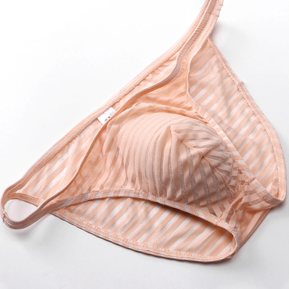 Mens Sexy Bulge Pouch Briefs Transparent Striped Underwear Man Sheer Mesh Underpants Soft Low-rise Knickers Bikini Panties
Mens Sexy Bulge Pouch Briefs Transparent Striped Underwear Man Sheer Mesh Underpants Soft Low-rise Knickers Bikini Panties