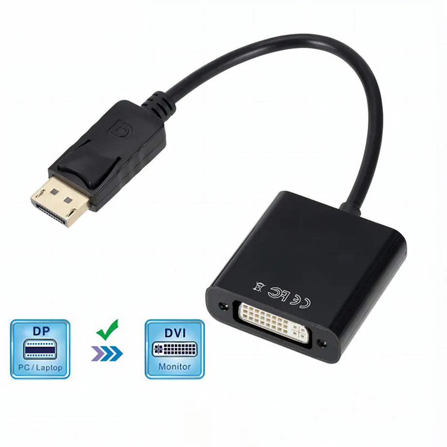 

HD 1080P Display Port DP to DVI Adapter DisplayPort to DVI Cable Adapter Converter Male to Female For Monitor Projector Displays