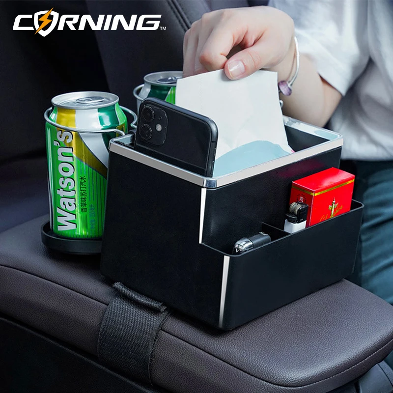 

Car Organiser Storage Stuff Box Drink Holder Organizer Seat Vehicle Accessories Tissue Backseat Stowing Tidying Cup Interior
