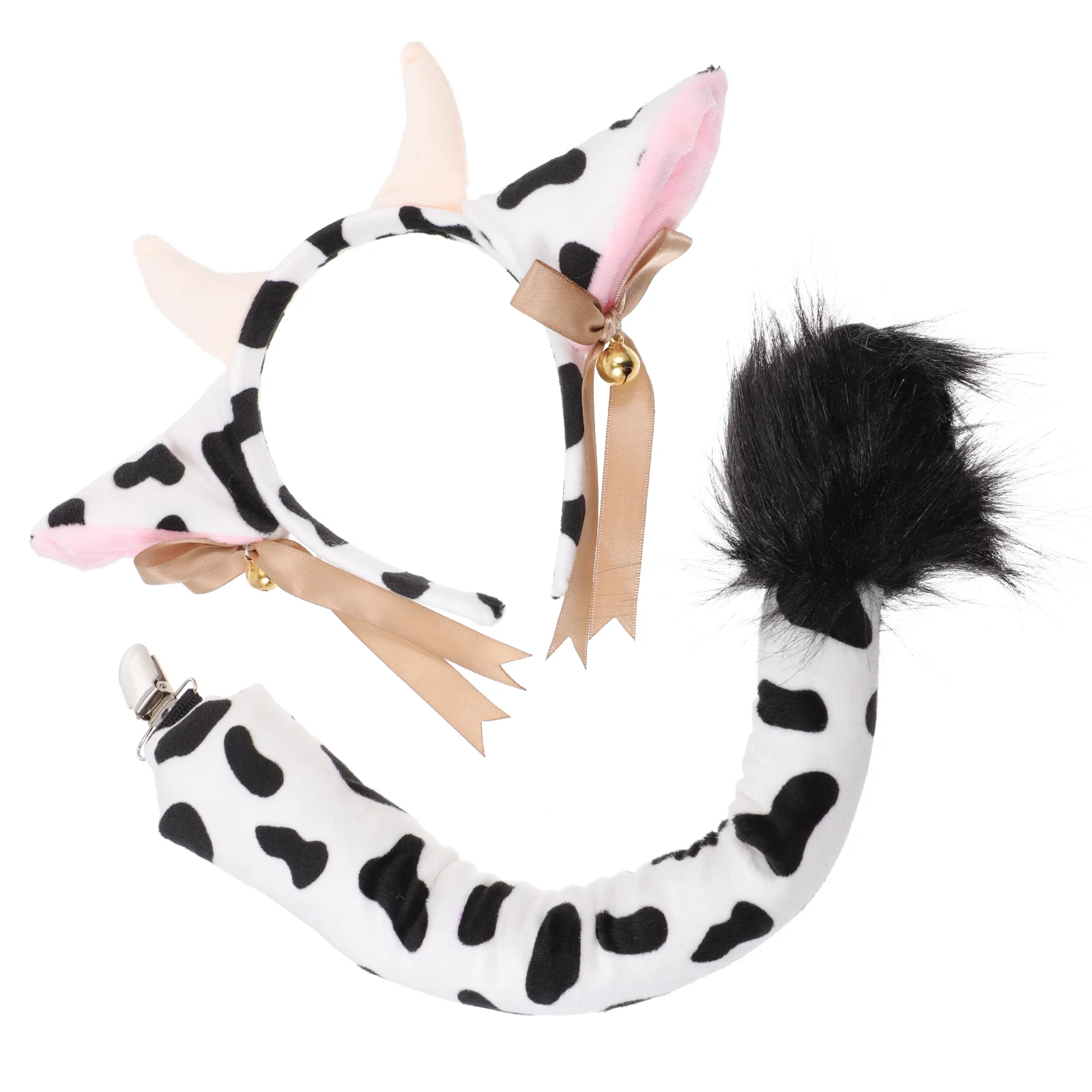 

Headband Tail Cosplay Cow Accessory Ear Supply Plush Halloween Kids Headdress Hairband