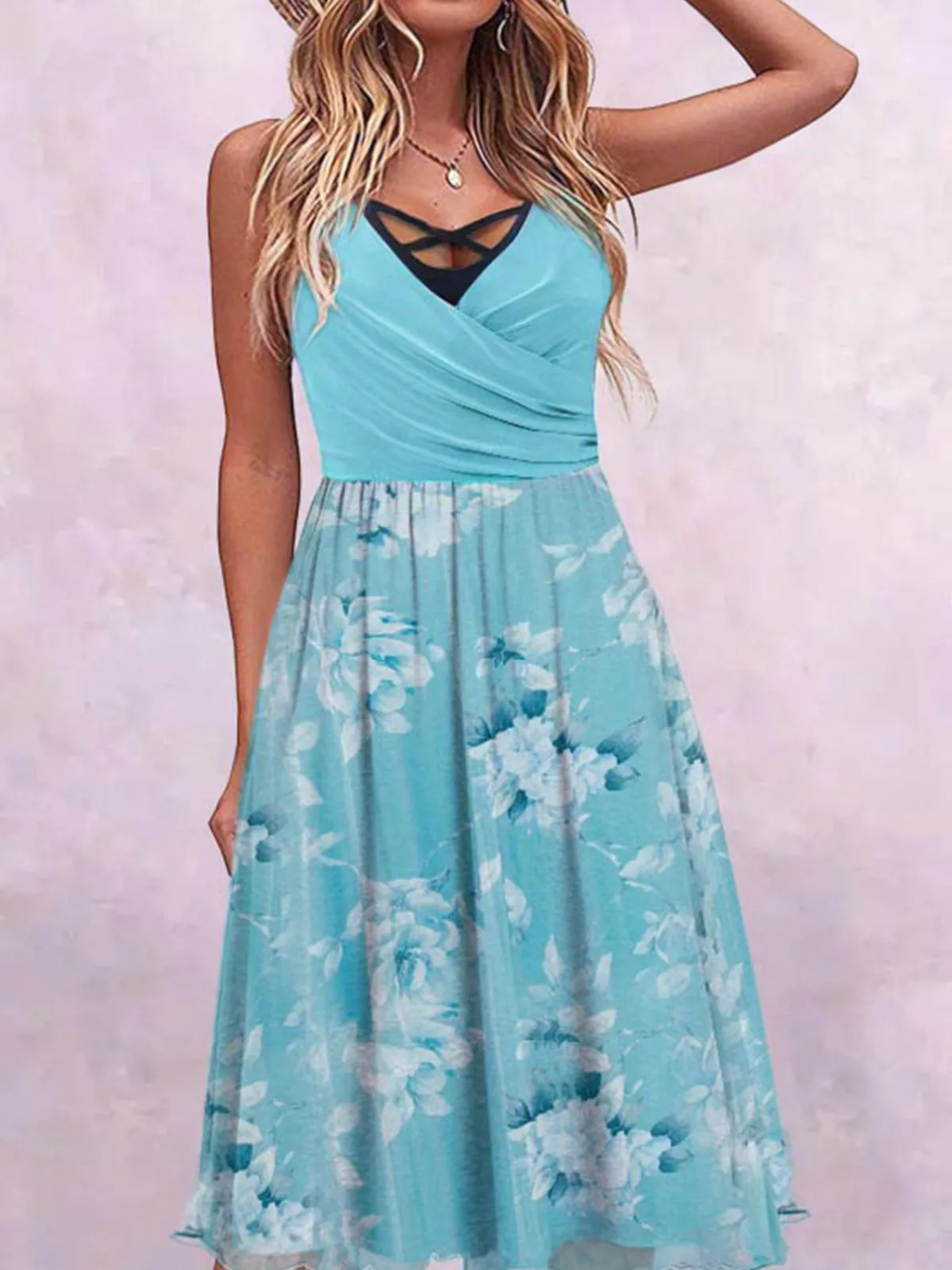 Floral Criss-Cross Wrap Ruffled Fake Two-Piece Mini Dress Summer Women Sleeveless Dress Ladies Casual V-Neck Club Beach Dress
Floral Criss-Cross Wrap Ruffled Fake Two-Piece Mini Dress Summer Women Sleeveless Dress Ladies Casual V-Neck Club Beach Dress