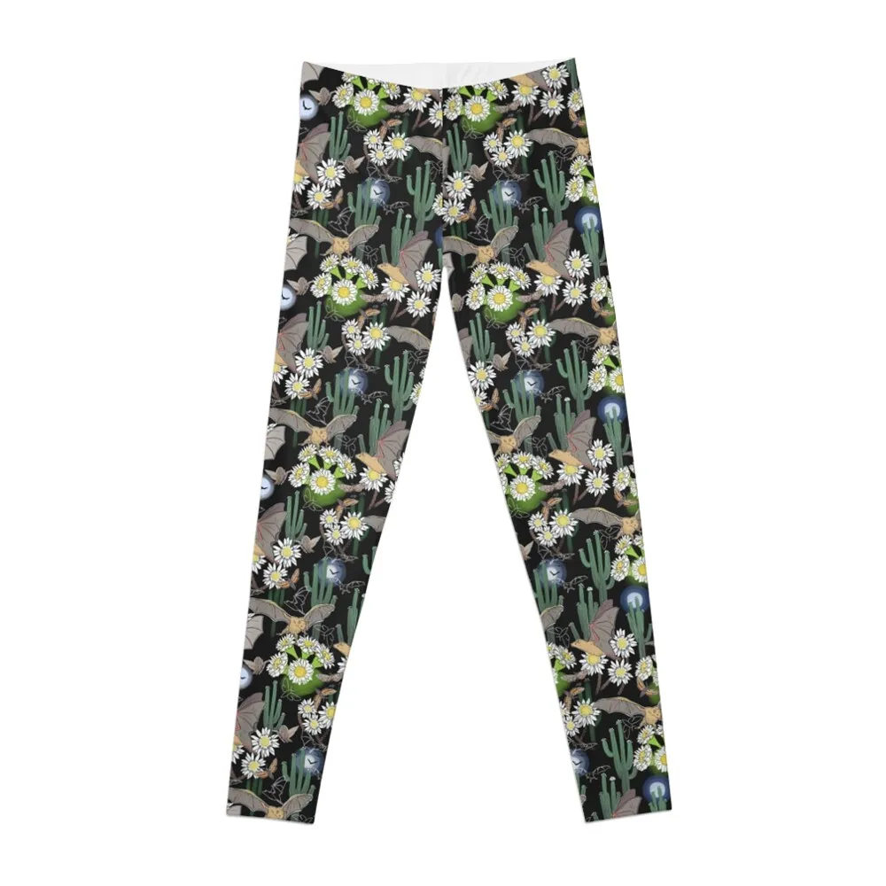 Bats, Moths and Cactus Flowers in Desert Moonlight Leggings for physical gym womans Training pants Womens Leggings 
Bats, Moths and Cactus Flowers in Desert Moonlight Leggings for physical gym womans Training pants Womens Leggings