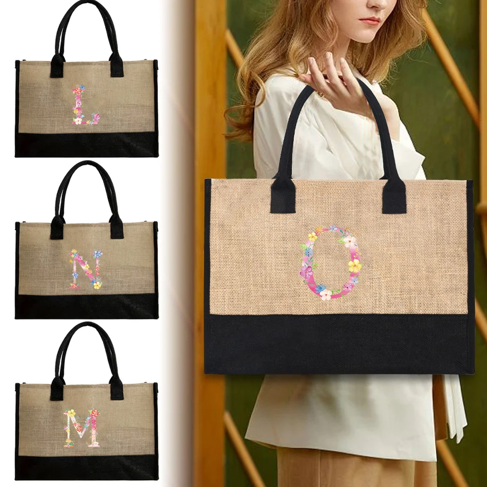 Ladies Beach Travel Bags Jute Shopping Bag Lady Reusable Large Capacity Jute Bag Printing Pink Letter Series Tote Bags Handbag
Ladies Beach Travel Bags Jute Shopping Bag Lady Reusable Large Capacity Jute Bag Printing Pink Letter Series Tote Bags Handbag