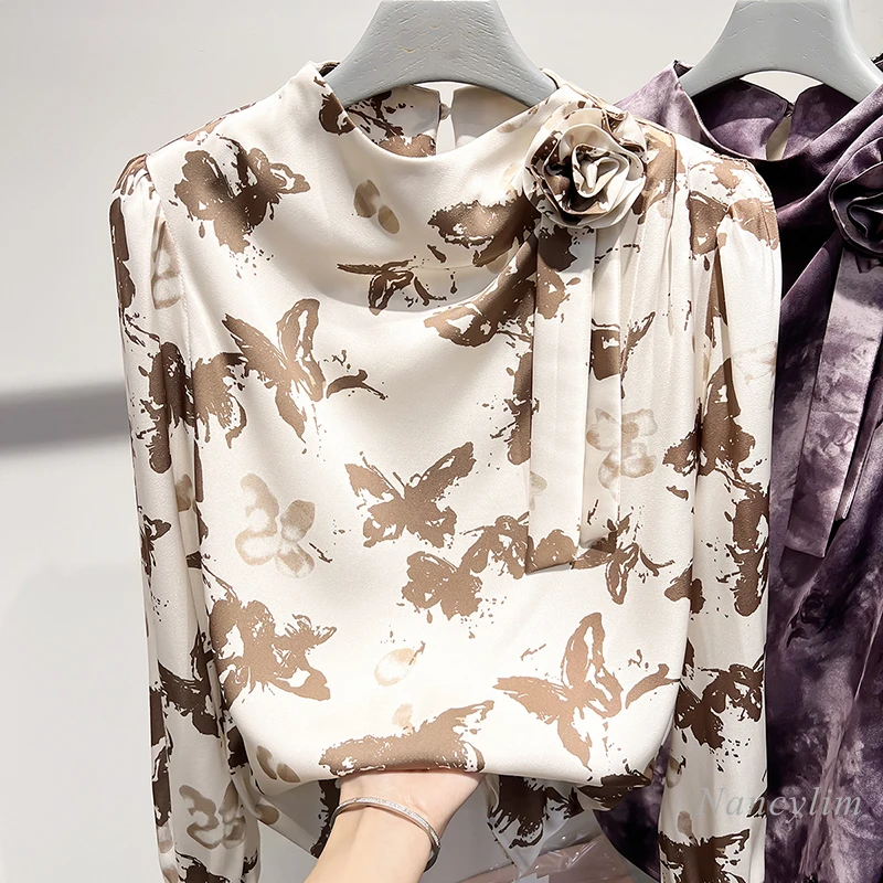 2024 New Retro Stand Collar Multicolor Printing Three-Dimensional Flower Pullover Long Sleeve Chiffon Shirt Women's Spring Top
2024 New Retro Stand Collar Multicolor Printing Three-Dimensional Flower Pullover Long Sleeve Chiffon Shirt Women's Spring Top