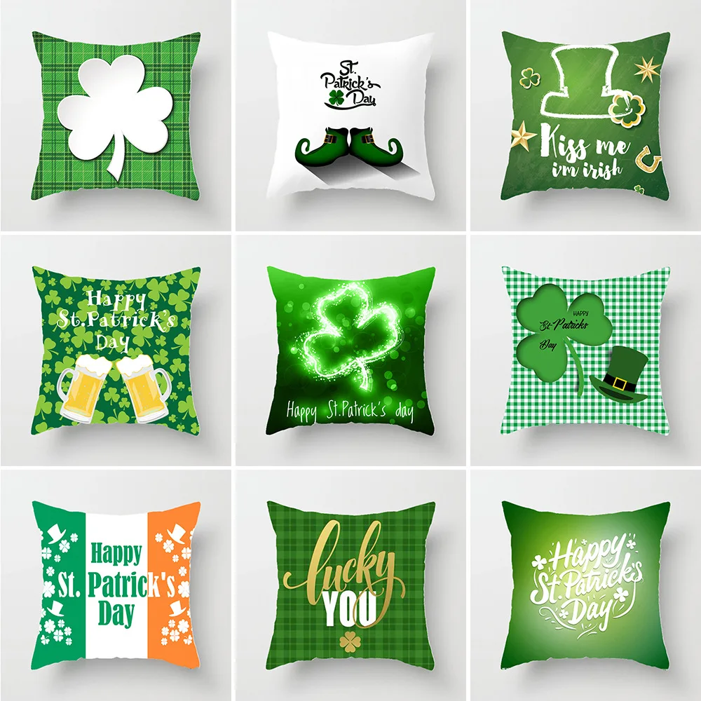 Decorative Cushion Cover for Home St. Patrick's Day Holiday Party Supplies Shamrock Pattern Personality New Pillowcase 45x45
Decorative Cushion Cover for Home St. Patrick's Day Holiday Party Supplies Shamrock Pattern Personality New Pillowcase 45x45