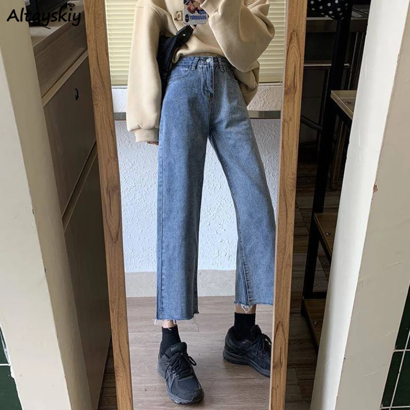 Ankle Length Jeans Women Y2k High Waisted Korean Style Fashion College Spring Baggy All-match Simple Retro Straight Trousers Ins
Ankle Length Jeans Women Y2k High Waisted Korean Style Fashion College Spring Baggy All-match Simple Retro Straight Trousers Ins