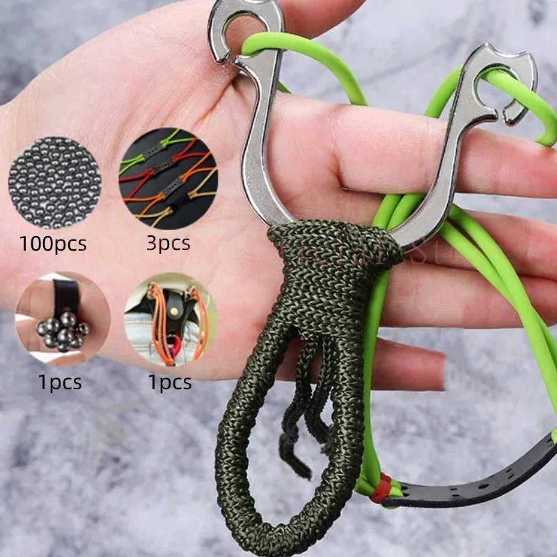 

New Stainless Steel Slingshot Traditional Shooting Outdoor Hunting Bow Adult Game With Rubber Band high Power Shooting