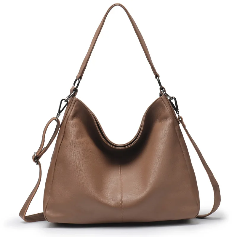 

Simple Large Capacity Shoulder Bag Genuine Leather Women Crossbody Bags Casual Soft Cowhide Ladies Handbags Hobos Designer Tote