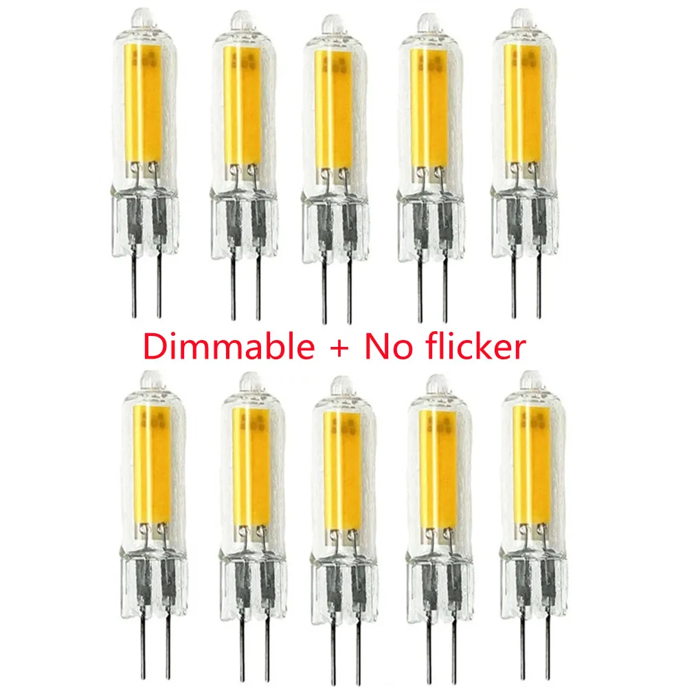 

10pcs Dimmable No Flicker LED Bulb G4 Light Bulb AC/DC12V Glass LED Lamp Spotlight Chandelier Lighting Replace Halogen Lamp