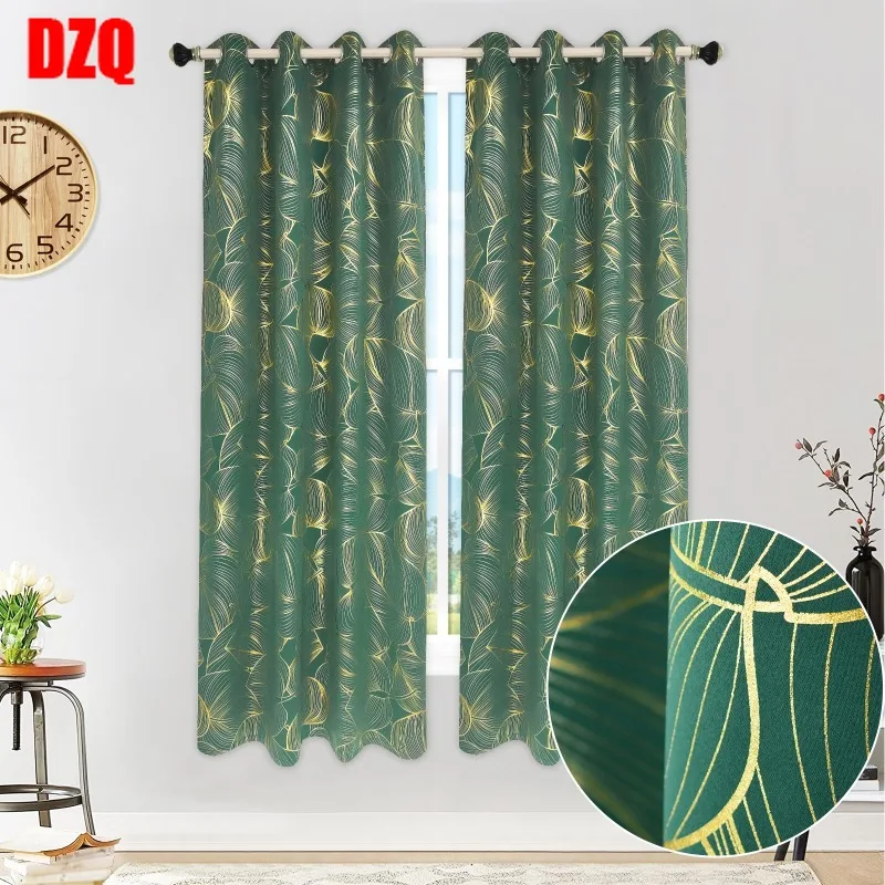 

Stamping Curtains for Living Dining Room Bedroom Gold Foil Finished Blackout Curtains