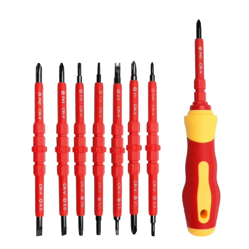 14In1 Insulated Screwdriver Set Magnetic Screwdriver Tool Set Kit Electrician Multifunctional Interchangeable Screwdrivers
14In1 Insulated Screwdriver Set Magnetic Screwdriver Tool Set Kit Electrician Multifunctional Interchangeable Screwdrivers