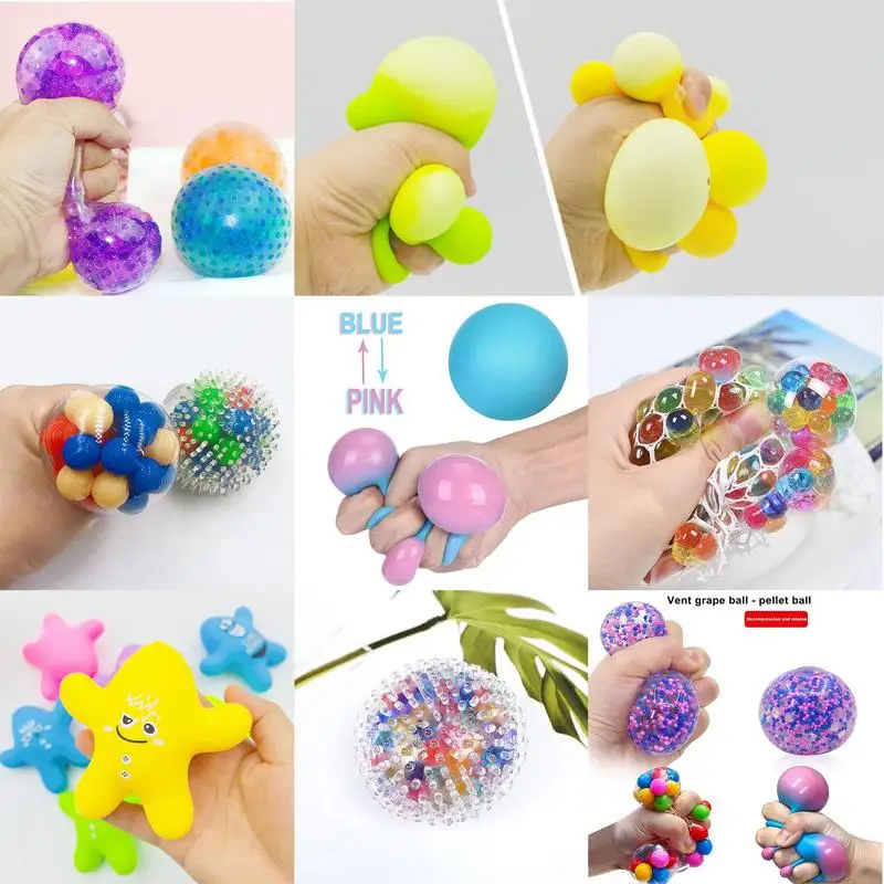 8Pcs Stress Balls Lighted Stress Relief Squeeze Balls Grape Balls Mesh Squish Balls Water Beads Anxiety-Relief Balls Toys For
8Pcs Stress Balls Lighted Stress Relief Squeeze Balls Grape Balls Mesh Squish Balls Water Beads Anxiety-Relief Balls Toys For