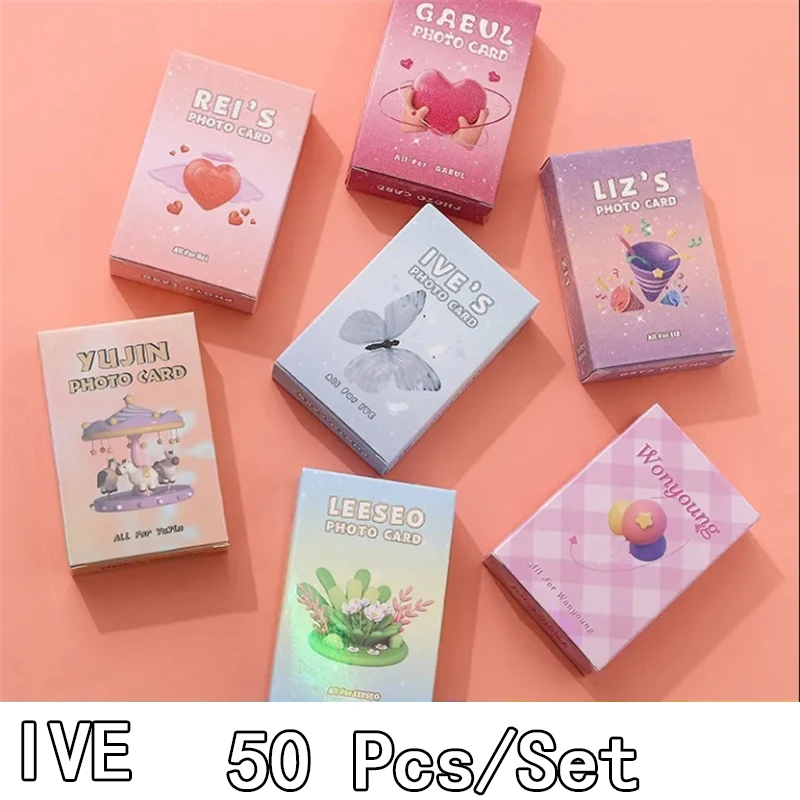 

55pcs/set KPOP IVE LOVE DIVE ELEVEN Lomo Cards Photocards Album LIZ Girls Group Eleven Glitter Cards Gift Postcards Photo Card