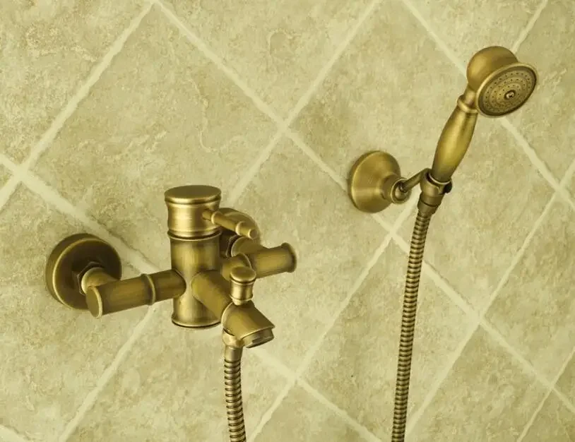 

Vidric Bathtub Faucets Bamboo Shower Faucet Mixer Tap Antique Bronze Brass Bath Shower Faucet Set Bathtub Faucet Torneira Bat