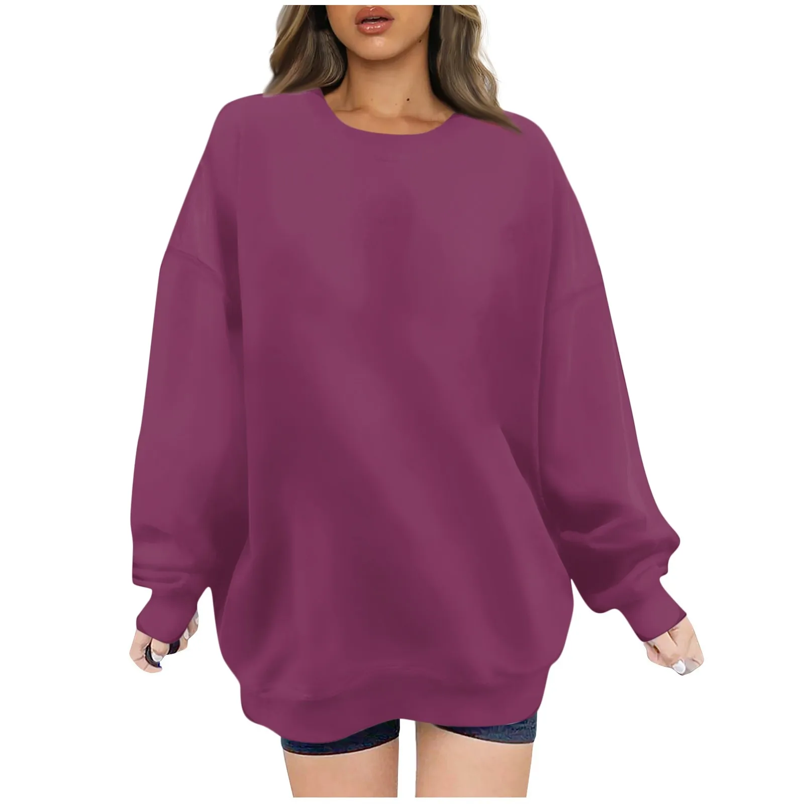 

Woman'S Casual Solid Color Hooded Sweater Fashion Long Sleeve O-Neck Hoodie Top Jumper Woman Oversized Sudaderas Nuevas 2024
