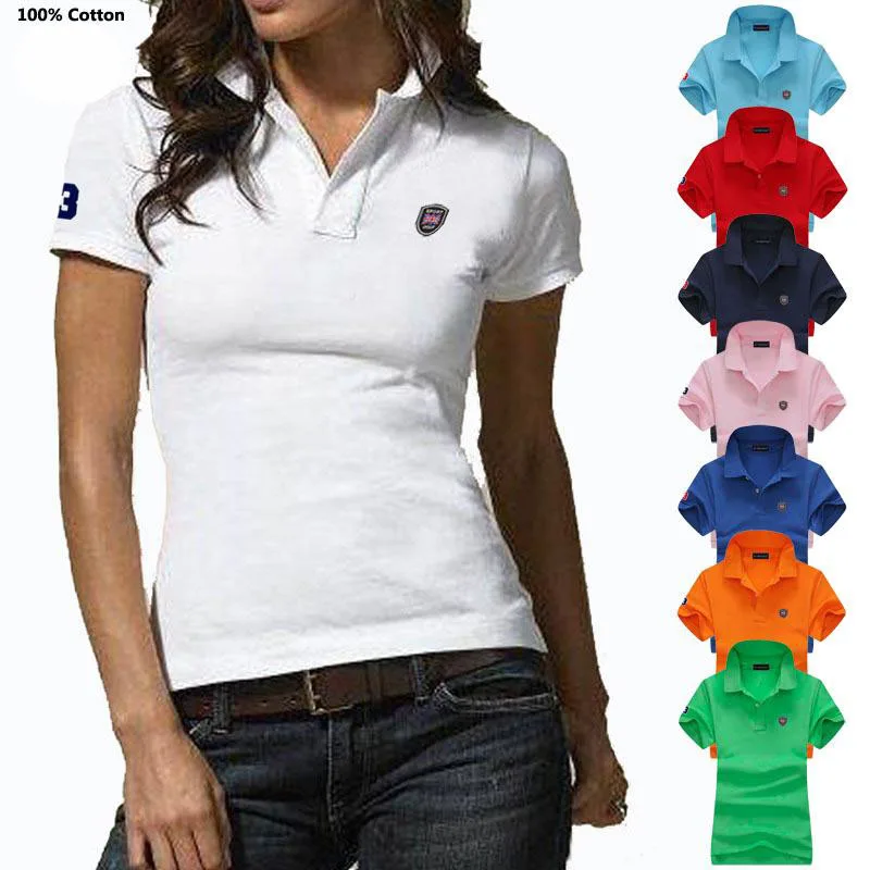 

Fashion Clothing Polos Femme Summer New Womens Polo Shirt Short Sleeve Shirt Polo Neck Tees Casual Sportwear Cotton Ladies Tops