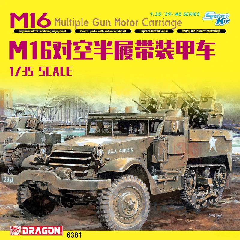 Набор моделей из пластика в масштабе дракона 6381 США M16 Air полутрековое бронированное транспортное средство 1/35
Набор моделей из пластика в масштабе дракона 6381 США M16 Air полутрековое бронированное транспортное средство 1/35