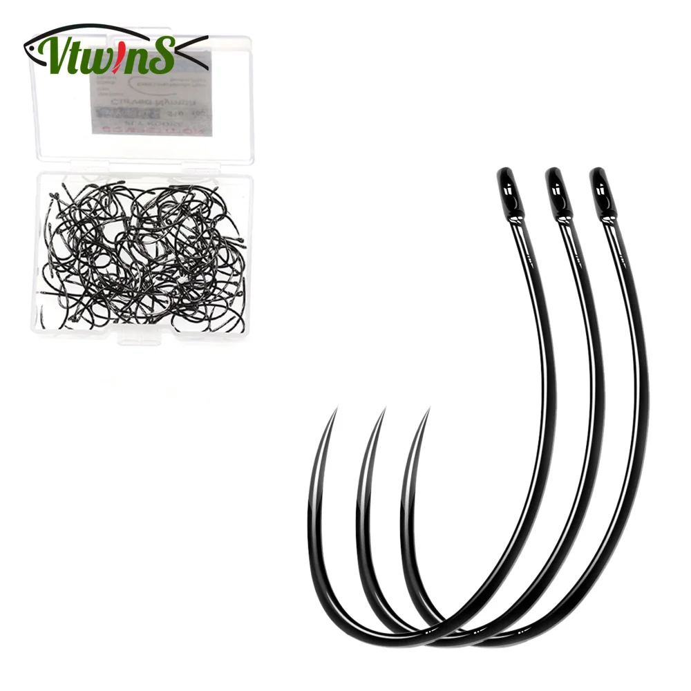 Vtwins 100PCS/Box Fly Fishing Hooks Coating High Carbon Stainless Barbless Curved Nymph Shrimp Caddis Pupa Fly Tying Hooks 
Vtwins 100PCS/Box Fly Fishing Hooks Coating High Carbon Stainless Barbless Curved Nymph Shrimp Caddis Pupa Fly Tying Hooks