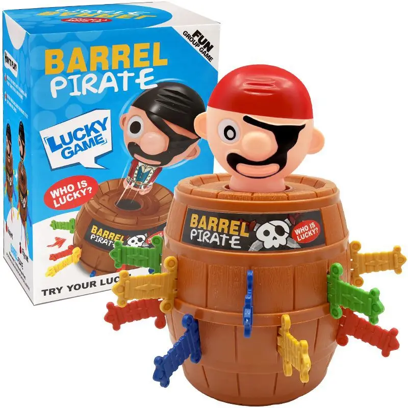 

Hot Sale Funny Novelty Kids Children Lucky Game Gadget Jokes Tricky Pirate Barrel Game Pirate Bucket Kiddie Toys Gift for Friend