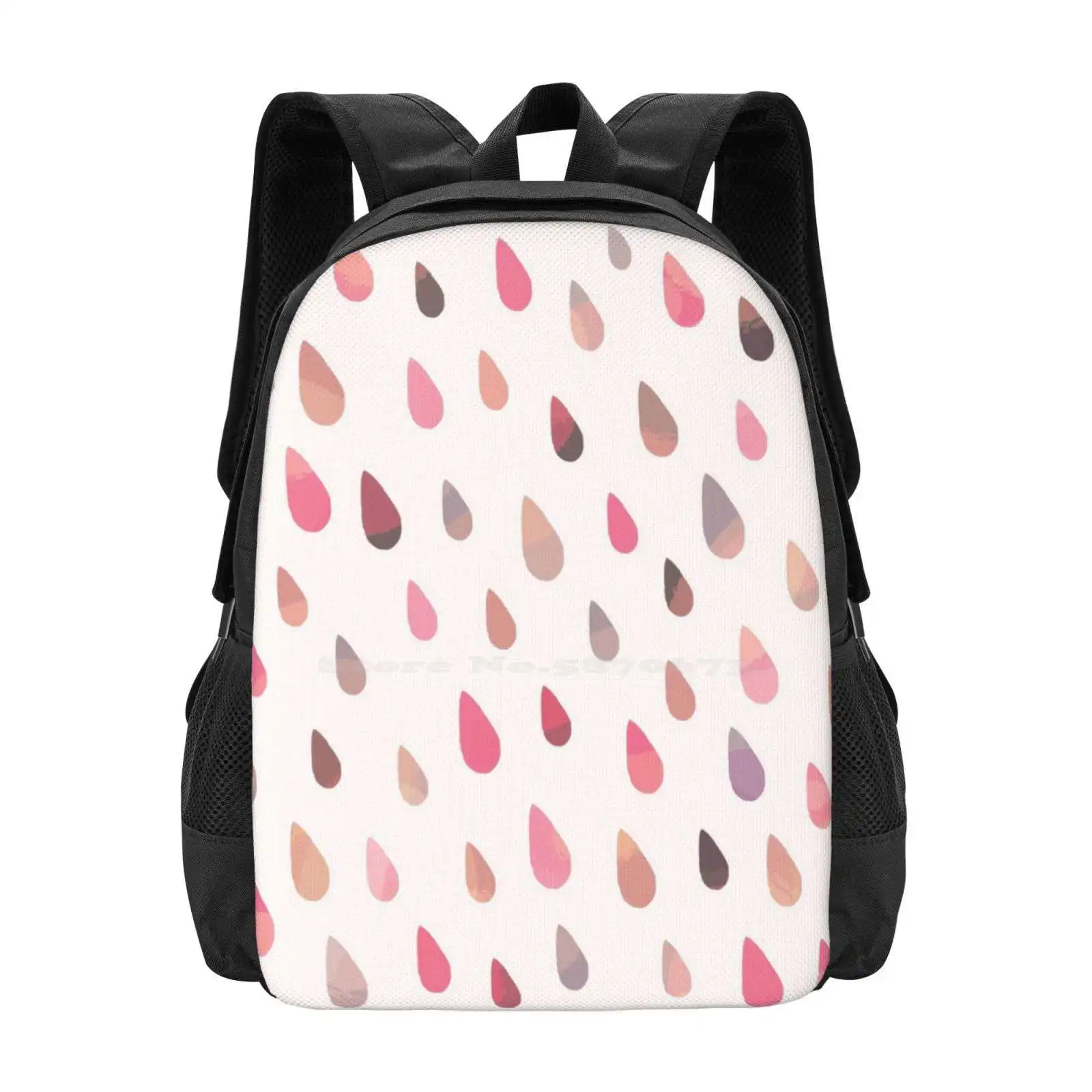 

Opal Drops-Dawn Colorway Backpack For Student School Laptop Travel Bag Raindrops Teardrops Opal Pattern Hipster Colorful