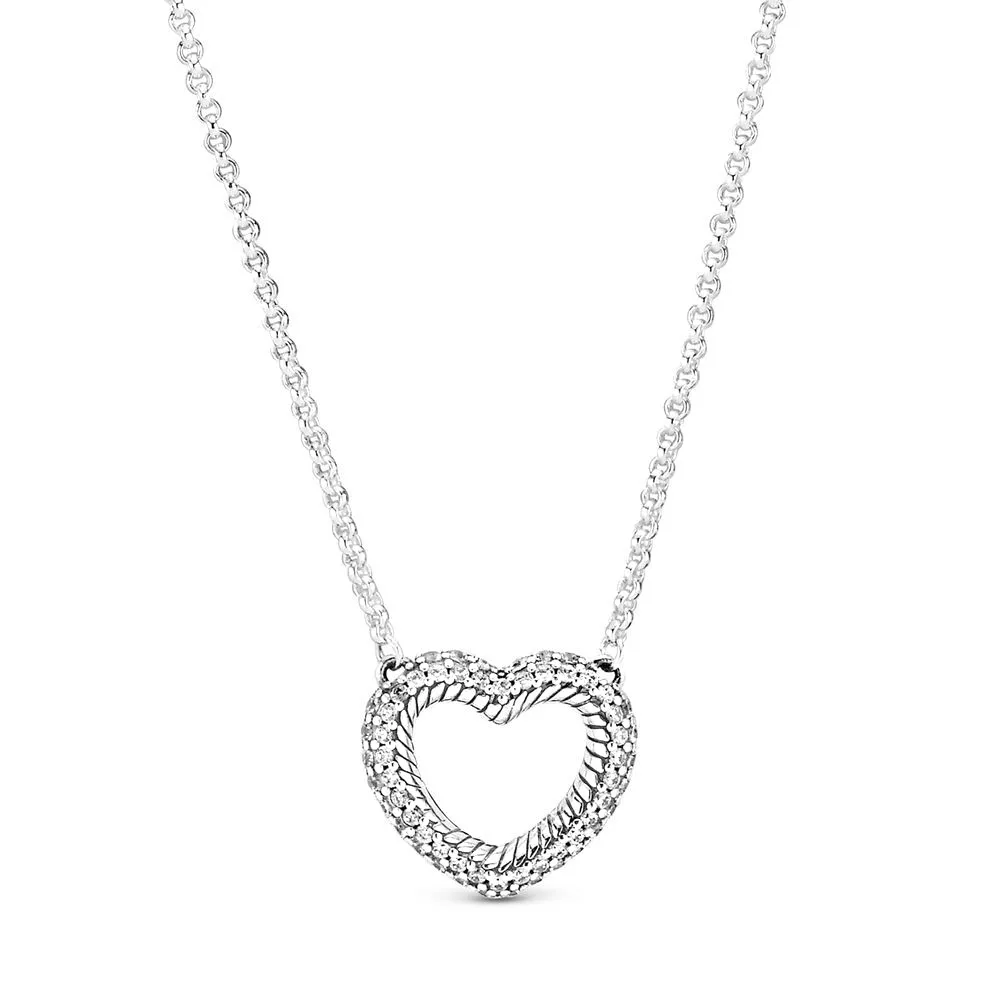 Original Sparkling Snake Chain Pattern Open Heart Collier Necklace For Women 925 Sterling Silver Bead Charm Diy Fashion Jewelry
Original Sparkling Snake Chain Pattern Open Heart Collier Necklace For Women 925 Sterling Silver Bead Charm Diy Fashion Jewelry