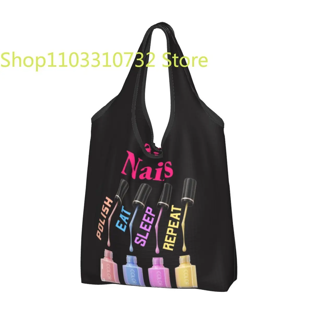 Kawaii Nails Polish Eat Sleep Repeat Shopping Tote Bag Portable Tech Funny Quotes Groceries Shopper Shoulder Bag
Kawaii Nails Polish Eat Sleep Repeat Shopping Tote Bag Portable Tech Funny Quotes Groceries Shopper Shoulder Bag