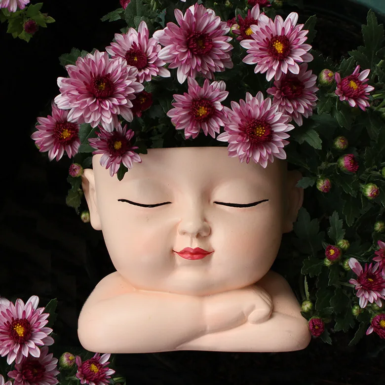Cute Baby Face Flowerpot Infant Head Funny Flower Planter Resin Weather-proof Face Plant Pot Vegetable Herb Succulent Flower Pot
Cute Baby Face Flowerpot Infant Head Funny Flower Planter Resin Weather-proof Face Plant Pot Vegetable Herb Succulent Flower Pot