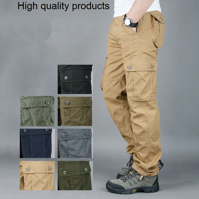 Men's Military Cotton Cargo Pants Overalls Spring Autumn Casual Multi Pocket Baggy Tactical Army Straight Slacks Long Trousers
Men's Military Cotton Cargo Pants Overalls Spring Autumn Casual Multi Pocket Baggy Tactical Army Straight Slacks Long Trousers