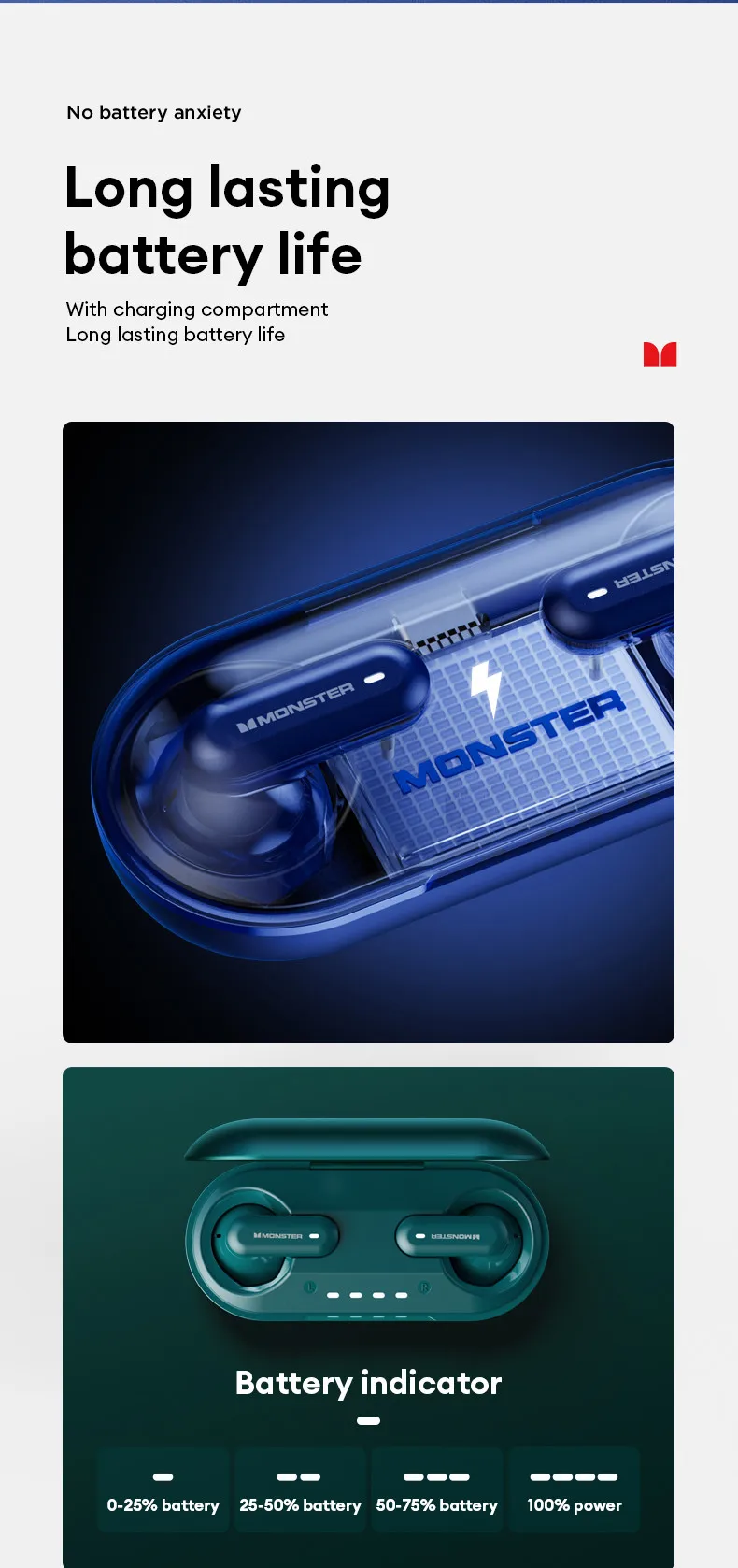 Monster Airmars XKT25 Sensitive Microphone Earbuds IPX5 HIFI Stereo Long Endurance Earphones Wireless Bluetooth V5.4 Headset Monster Airmars XKT25 Sensitive Microphone Earbuds IPX5 HIFI Stereo Long Endurance Earphones Wireless Bluetooth V5.4 Headset