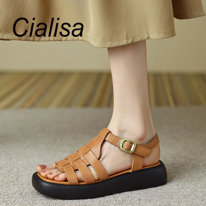 Cialisa Women Shoes 2023 Concise Genuine Leather Sandal Casual Buckle Strap Comfortable Mid Heel Handmade Lady Sandal Summer New
Cialisa Women Shoes 2023 Concise Genuine Leather Sandal Casual Buckle Strap Comfortable Mid Heel Handmade Lady Sandal Summer New