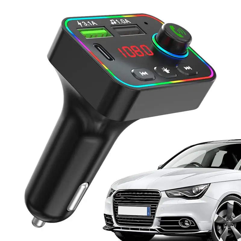 

Car Lighter USB Adapter FM Receiver Transmitter Car Charger Power Adapters Chargers For Hands-Free Calling For Trucks SUV Motor