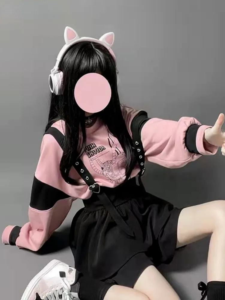 2023 Japanese Fashion Kawaii Two Pieces Set Women Cartoon Print Hoodies+Suspender Shorts Harajuku Conjunto Femenino Y2k Outfits
2023 Japanese Fashion Kawaii Two Pieces Set Women Cartoon Print Hoodies+Suspender Shorts Harajuku Conjunto Femenino Y2k Outfits