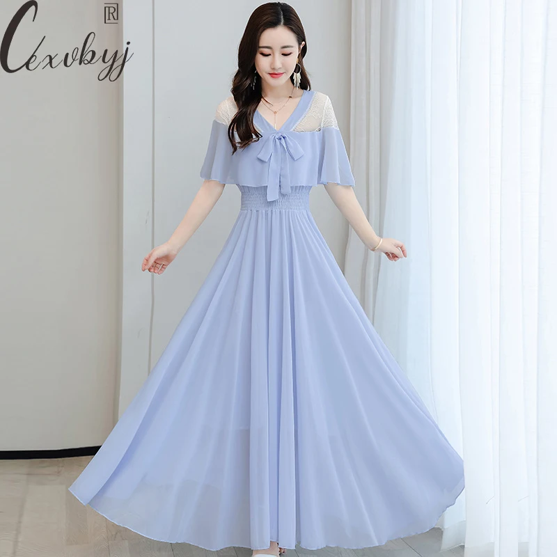 Summer Lace Patchwork Party Dress 2023 Korean Fashion V-Neck High Waist Maxi Dress Vintage Chiffon Birthday Dress For Women
Summer Lace Patchwork Party Dress 2023 Korean Fashion V-Neck High Waist Maxi Dress Vintage Chiffon Birthday Dress For Women