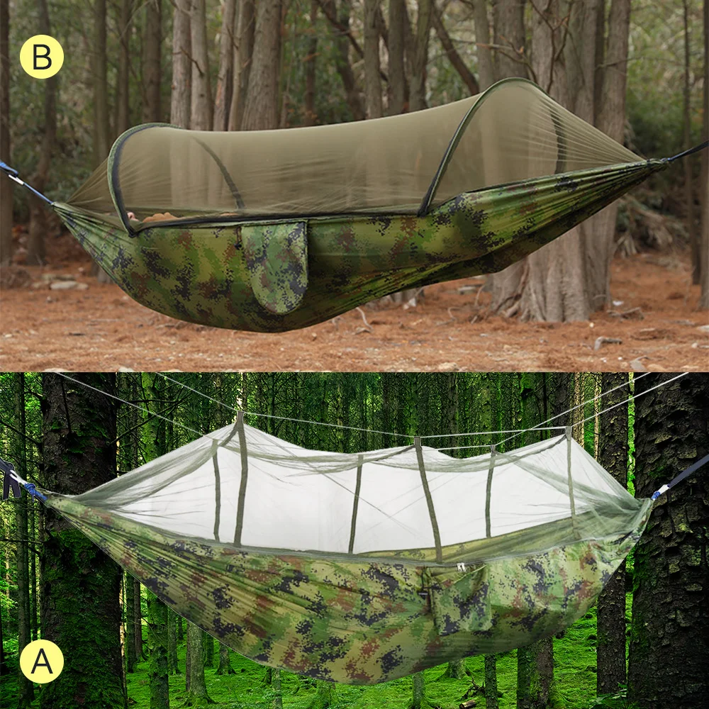 260x140cm Automatic Quick-opening Mosquito Net Hammock Outdoor Camping Pole Hammock swing Anti-rollover Nylon Rocking Chair
260x140cm Automatic Quick-opening Mosquito Net Hammock Outdoor Camping Pole Hammock swing Anti-rollover Nylon Rocking Chair
