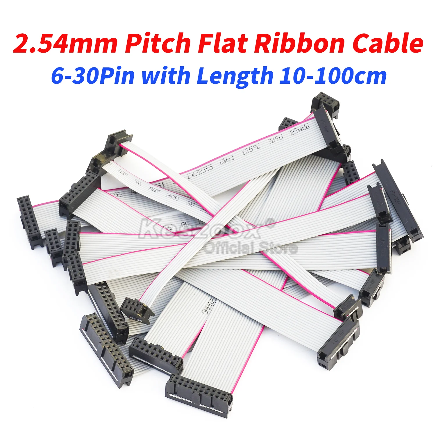 Keszoox 2.54mm IDC Connector Wire Flat Ribbon Cable 6-30Pin with Length of 10cm-50cm A1-A6 Crimped Directions【Support Customize】
Keszoox 2.54mm IDC Connector Wire Flat Ribbon Cable 6-30Pin with Length of 10cm-50cm A1-A6 Crimped Directions【Support Customize】