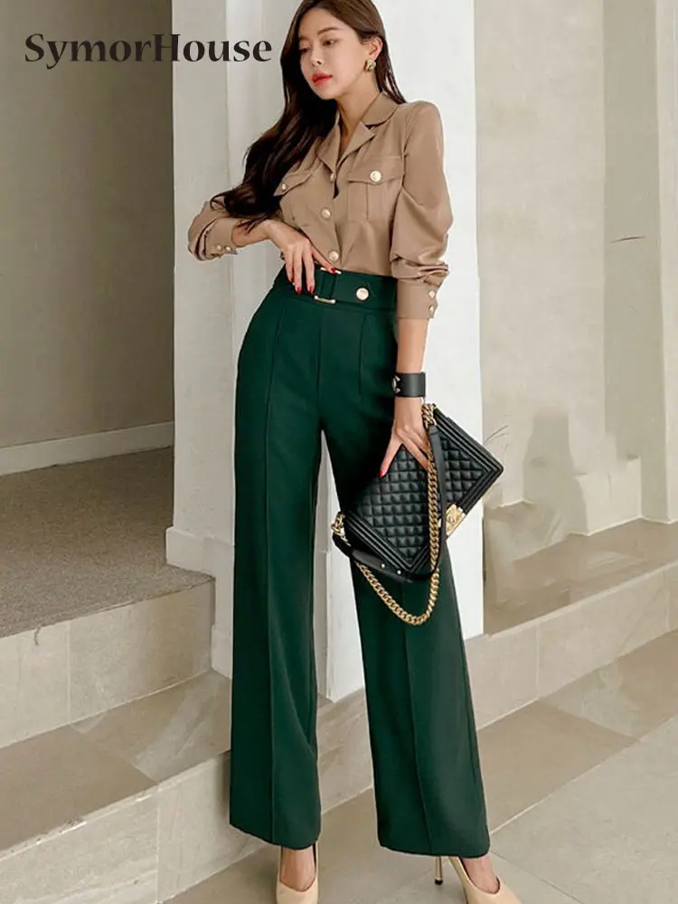 Spring Summer Autumn New 2-Piece Suits Women Elegant Long Sleeve Shirts Top Simple High Waist Flare Pants Korean Casual Sets
Spring Summer Autumn New 2-Piece Suits Women Elegant Long Sleeve Shirts Top Simple High Waist Flare Pants Korean Casual Sets
