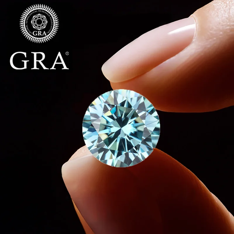 

Gorgeous Blue Moissanite Diamonds Pass Test VVS Loose Gemstone With Report