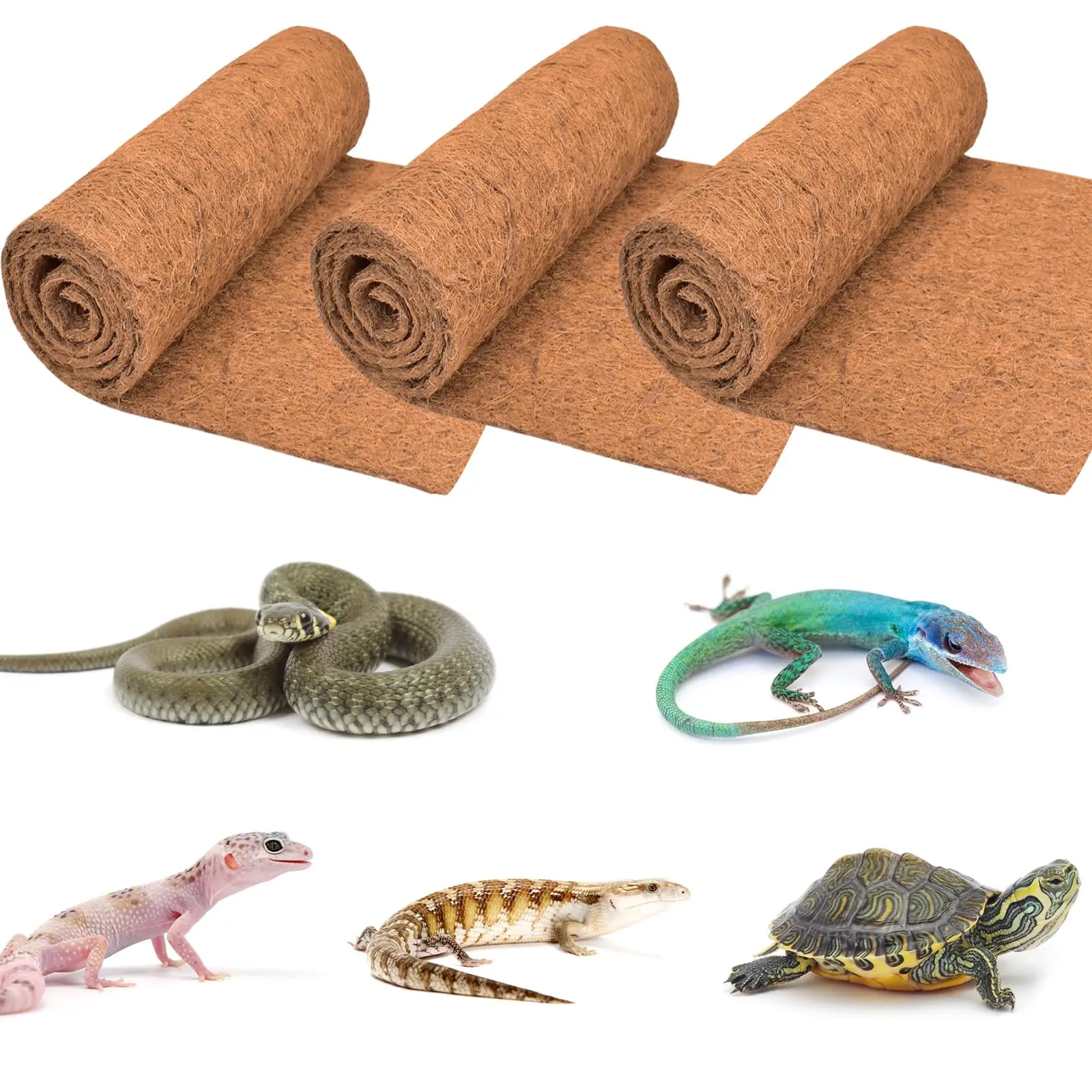 

Reptile Carpet Coco Coir Substrate Liner Natural Coconut Fiber Pet Mat Tortoise Carpet Mat Pet Terrarium Liner for Lizard Turtle