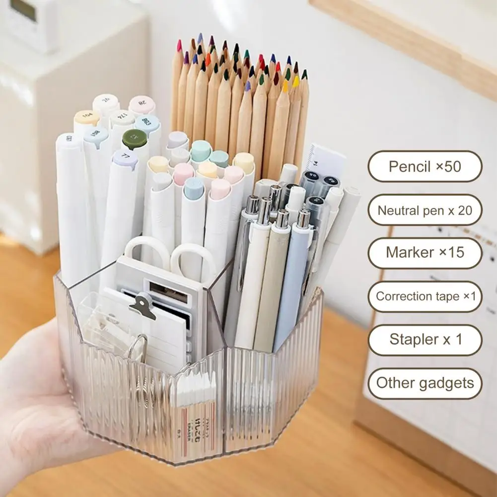 Capacity Pen Holder Versatile Pen Holder 360° Rotating 5 Compartments Capacity Ideal for Home School Office Desktop
Capacity Pen Holder Versatile Pen Holder 360° Rotating 5 Compartments Capacity Ideal for Home School Office Desktop