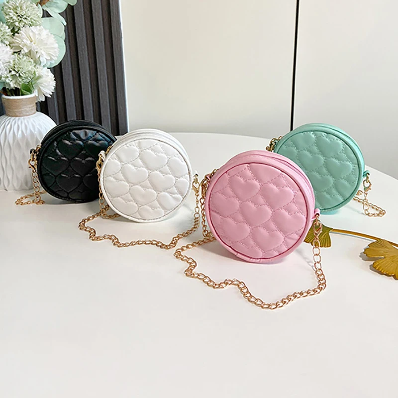 Fashion PU Bag Coin Purse For Women Shoulder Sling Small Round Bag Cute Love Heart Pattern Sewing Thread Chain Crossbody Bag
Fashion PU Bag Coin Purse For Women Shoulder Sling Small Round Bag Cute Love Heart Pattern Sewing Thread Chain Crossbody Bag